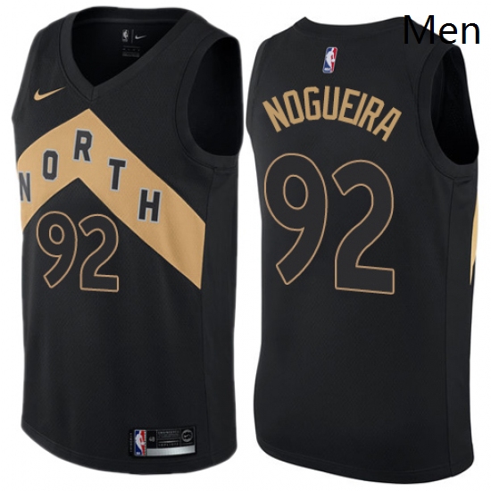 Mens Nike Toronto Raptors 92 Lucas Nogueira Authentic Black NBA Jersey City Edition