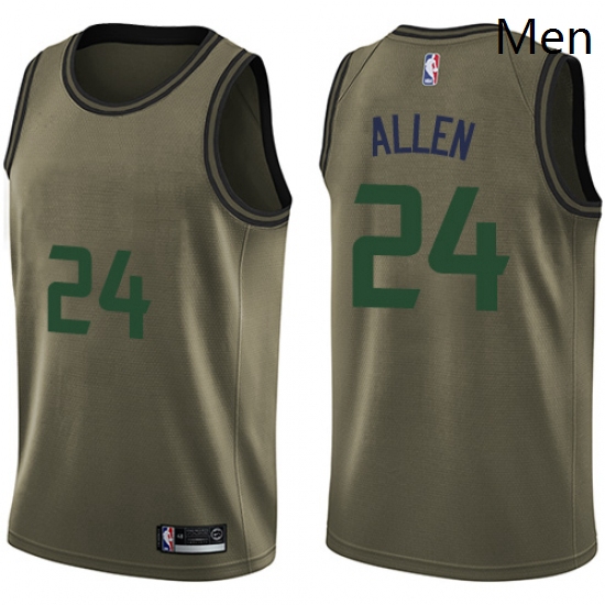 Mens Nike Utah Jazz 24 Grayson Allen Swingman Green Salute to Service NBA Jersey