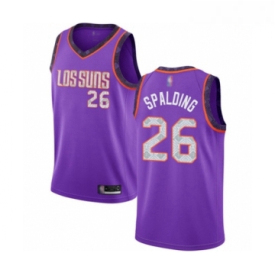 Mens Phoenix Suns 26 Ray Spalding Authentic Purple Basketball Jersey 2018 19 City Edition