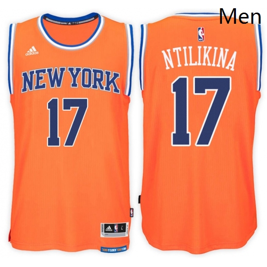 New York Knicks 17 Frank Ntilikina Alternate Orange New Swingman Stitched NBA Jersey