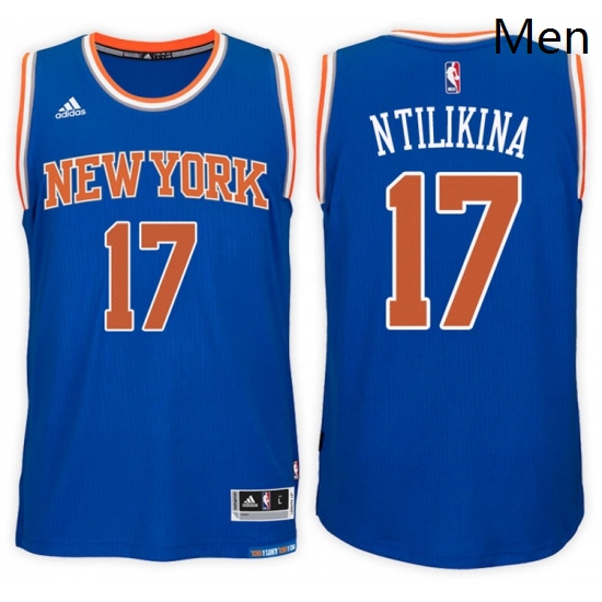 New York Knicks 17 Frank Ntilikina Road Blue New Swingman Stitched NBA Jersey