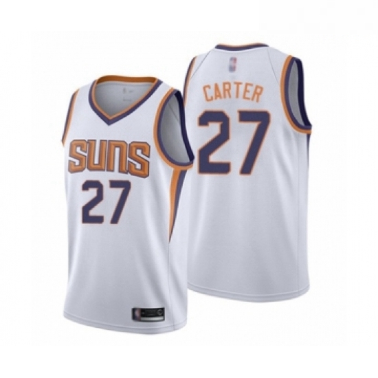 Mens Phoenix Suns 27 Jevon Carter Authentic White Basketball Jersey Association Edition