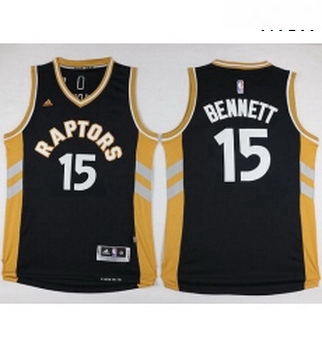 Raptors 15 Anthony Bennett BlackGold Stitched NBA Jersey