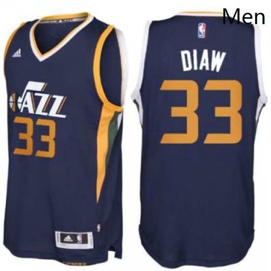 Mens Utah Jazz 33 Boris Diaw adidas Navy Blue New Swingman Road Jersey