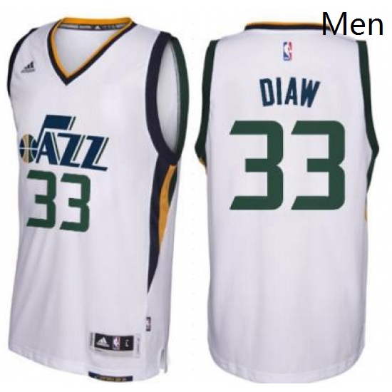 Mens Utah Jazz 33 Boris Diaw adidas White New Swingman Home Jersey