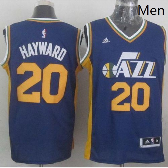 Revolution 30 Jazz 20 Gordon Hayward Navy Blue Stitched NBA Jersey