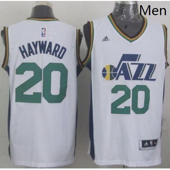 Revolution 30 Jazz 20 Gordon Hayward White Stitched NBA Jersey