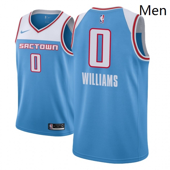 Men NBA 2018 19 Sacramento Kings 0 Troy Williams City Edition Blue Jersey