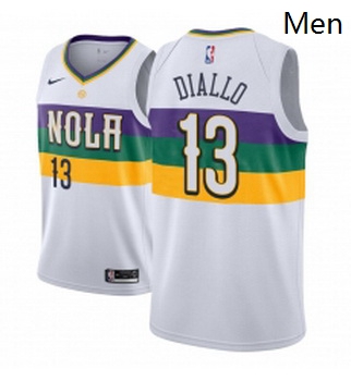 Men NBA 2018 19 New Orleans Pelicans 13 Cheick Diallo City Edition White Jersey