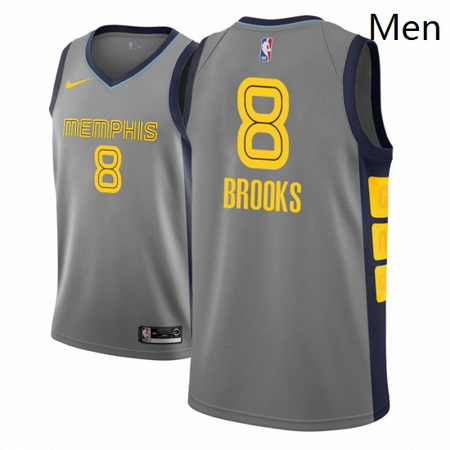 Men NBA 2018 19 Memphis Grizzlies 8 MarShon Brooks City Edition Gray Jersey