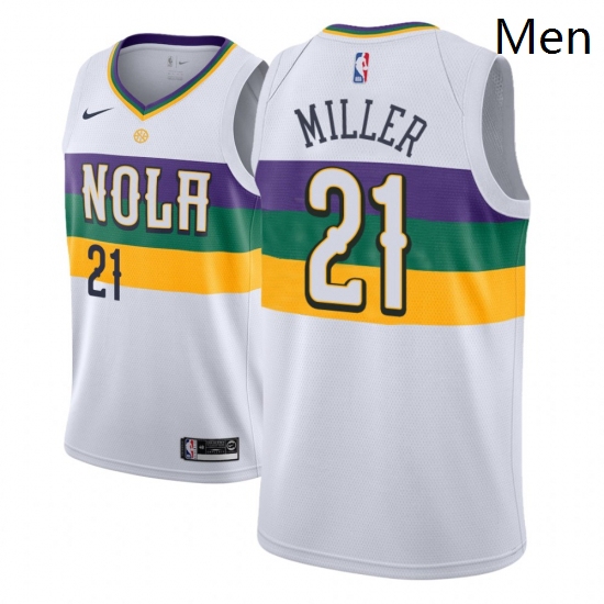 Men NBA 2018 19 New Orleans Pelicans 21 Darius Miller City Edition White Jersey