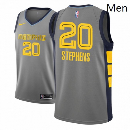 Men NBA 2018 19 Memphis Grizzlies 20 DJ Stephens City Edition Gray Jersey