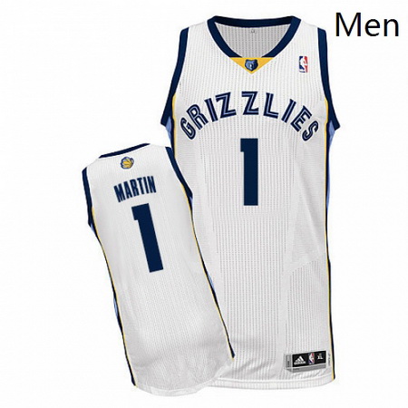 Mens Adidas Memphis Grizzlies 1 Jarell Martin Authentic White Home NBA Jersey