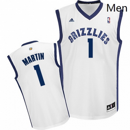 Mens Adidas Memphis Grizzlies 1 Jarell Martin Swingman White Home NBA Jersey