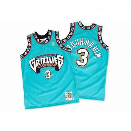 Mens Adidas Memphis Grizzlies 3 Shareef Abdur Rahim Swingman Green Hardwood Classics Throwback NBA J