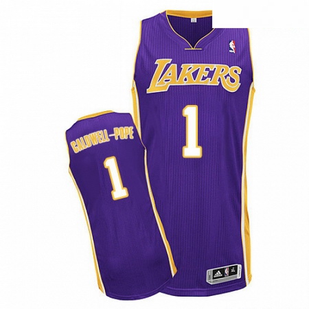 Mens Adidas Los Angeles Lakers 1 Kentavious Caldwell Pope Authentic Purple Road NBA Jersey