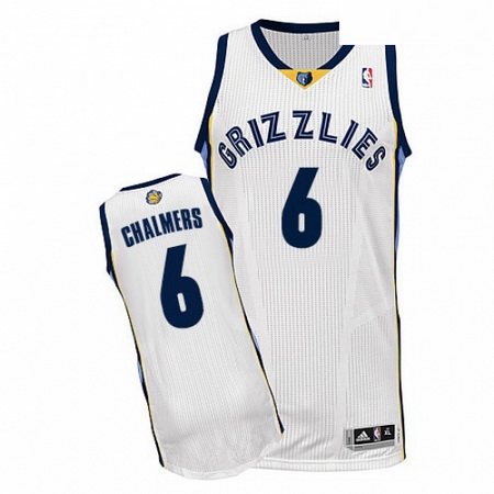 Mens Adidas Memphis Grizzlies 6 Mario Chalmers Authentic White Home NBA Jersey