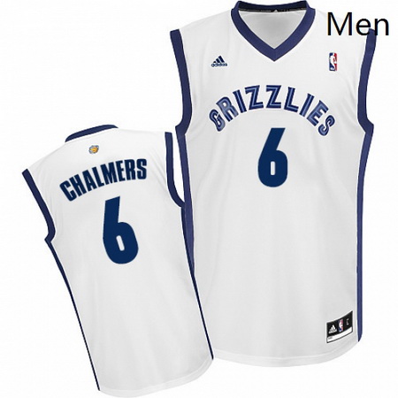 Mens Adidas Memphis Grizzlies 6 Mario Chalmers Swingman White Home NBA Jersey