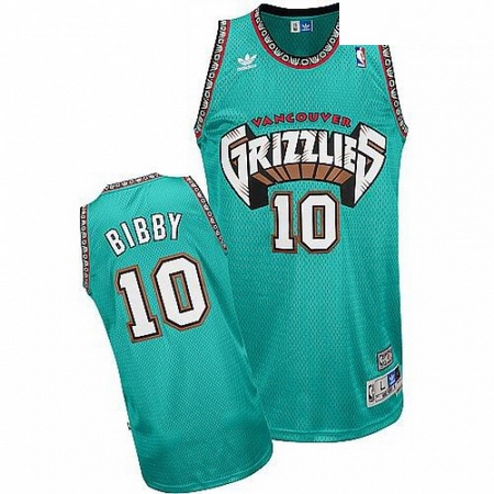 Mens Adidas Memphis Grizzlies 10 Mike Bibby Authentic Green Throwback NBA Jersey