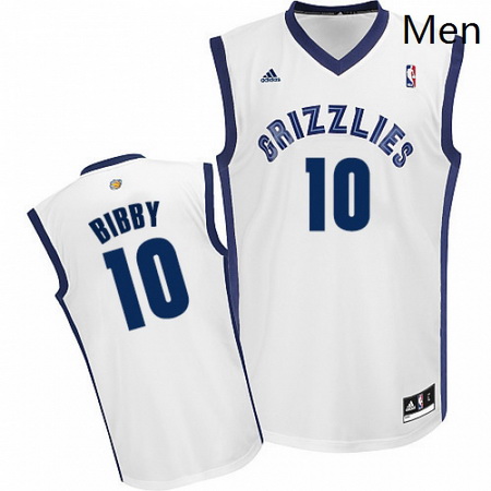 Mens Adidas Memphis Grizzlies 10 Mike Bibby Swingman White Home NBA Jersey