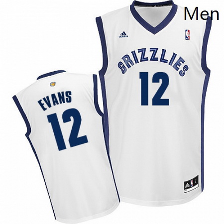 Mens Adidas Memphis Grizzlies 12 Tyreke Evans Swingman White Home NBA Jersey