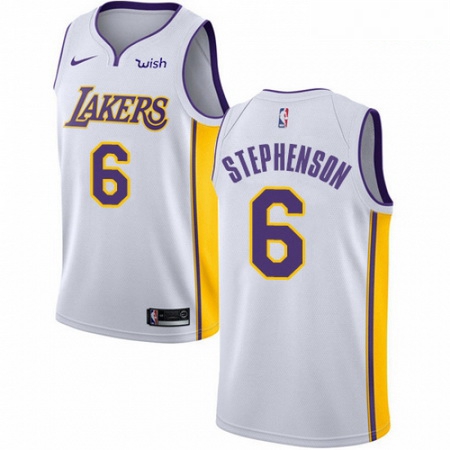 Mens Nike Los Angeles Lakers 6 Lance Stephenson Swingman White N