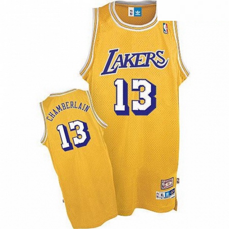 Mens Adidas Los Angeles Lakers 13 Wilt Chamberlain Authentic Gol