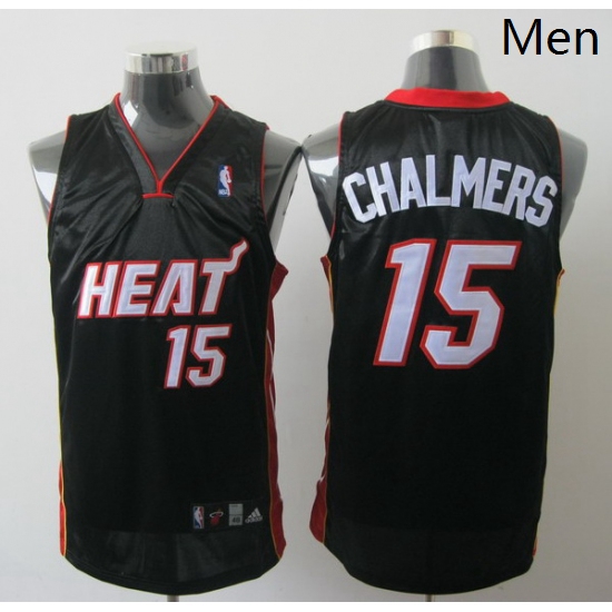 Heat 15 Mario Chalmers Black Stitched NBA Jersey