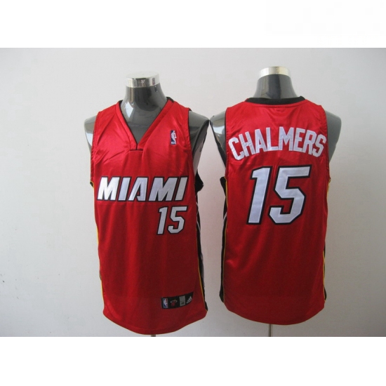 Heat 15 Mario Chalmers Red Stitched NBA Jersey