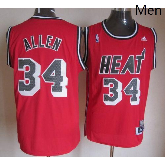 Heat 34 Ray Allen Red Hardwood Classics Nights Stitched NBA Jers