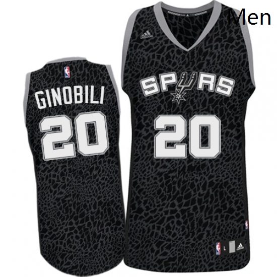 Mens Adidas San Antonio Spurs 20 Manu Ginobili Authentic Black Crazy Light NBA Jersey