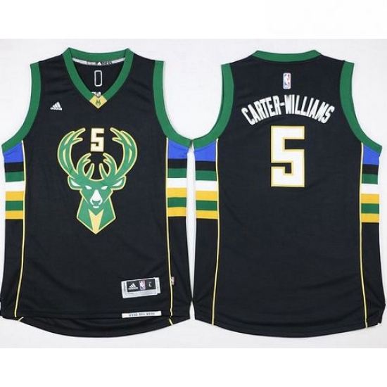 Bucks 5 Michael Carter Williams Black Stitched NBA Jersey