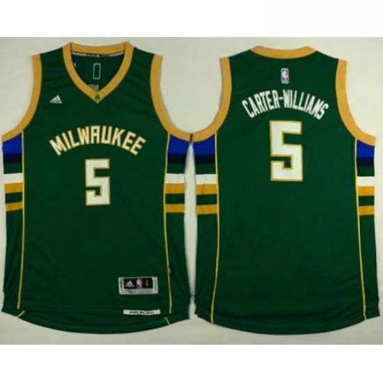 Bucks 5 Michael Carter Williams Green Stitched NBA Jersey