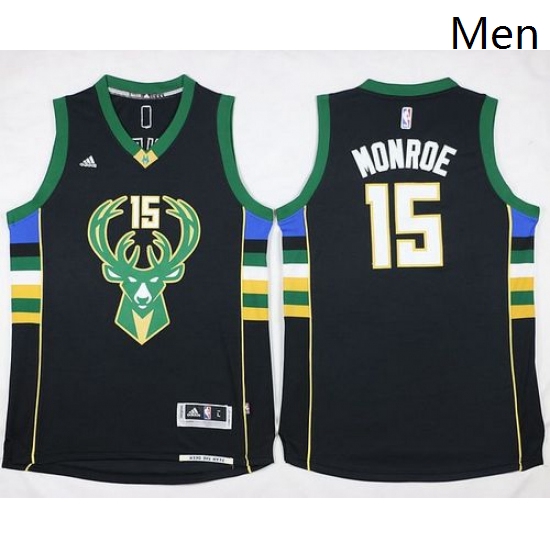 Bucks 15 Greg Monroe Black Stitched NBA Jersey