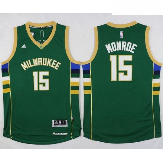 Bucks 15 Greg Monroe Green Stitched NBA Jersey