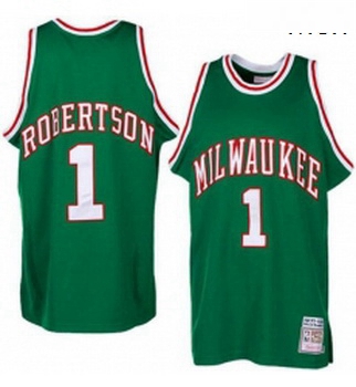 Mens Adidas Milwaukee Bucks 1 Oscar Robertson Swingman Green Thr