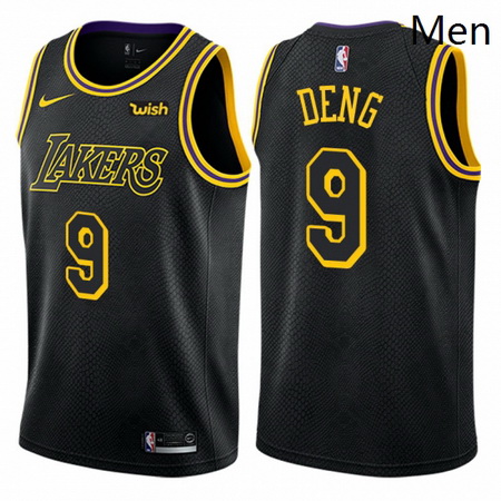 Mens Nike Los Angeles Lakers 9 Luol Deng Authentic Black City Edition NBA Jersey