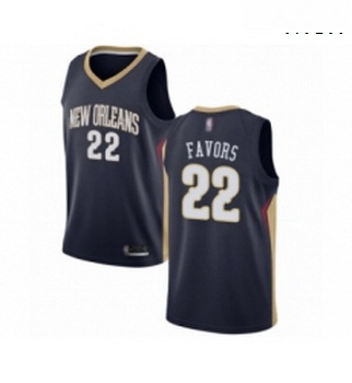 Mens New Orleans Pelicans 22 Derrick Favors Swingman Navy Blue Basketball Jersey Icon Edition