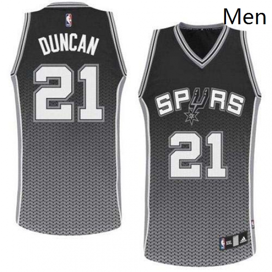 Mens Adidas San Antonio Spurs 21 Tim Duncan Authentic Black Reso