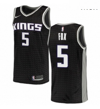 Mens Nike Sacramento Kings 5 DeAaron Fox Authentic Black NBA Jersey Statement Edition