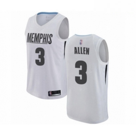 Mens Memphis Grizzlies 3 Grayson Allen Authentic White Basketball Jersey City Edition