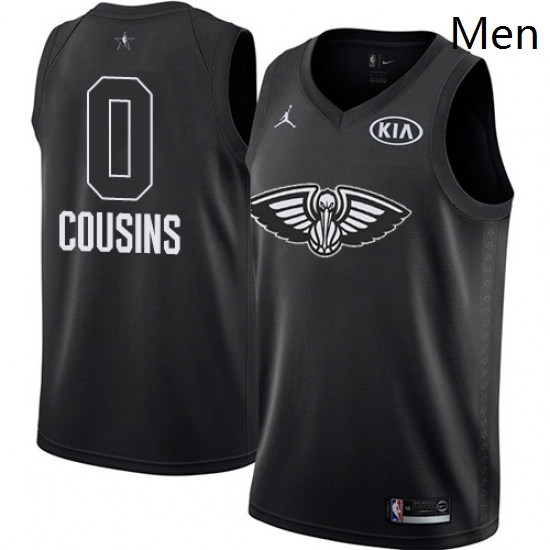 Mens Nike Jordan New Orleans Pelicans 0 DeMarcus Cousins Swingman Black 2018 All Star Game NBA Jerse