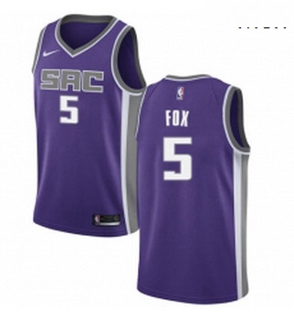 Mens Nike Sacramento Kings 5 DeAaron Fox Swingman Purple Road NB