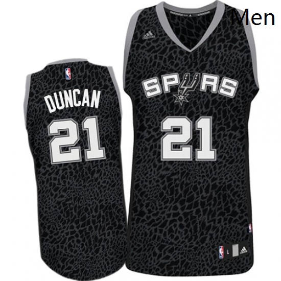 Mens Adidas San Antonio Spurs 21 Tim Duncan Swingman Black Crazy Light NBA Jersey