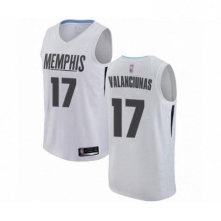 Mens Memphis Grizzlies 17 Jonas Valanciunas Authentic White Basketball Jersey City Edition