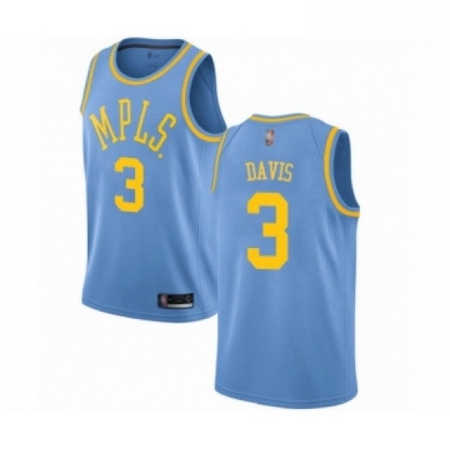 Mens Los Angeles Lakers 3 Anthony Davis Authentic Blue Hardwood 