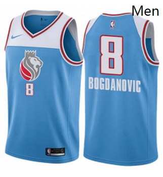 Mens Nike Sacramento Kings 8 Bogdan Bogdanovic Swingman Blue NBA Jersey City Edition