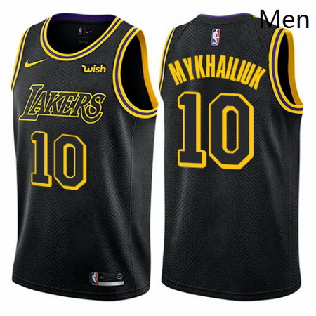 Mens Nike Los Angeles Lakers 10 Sviatoslav Mykhailiuk Swingman B