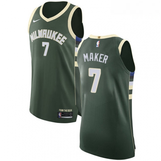 Mens Nike Milwaukee Bucks 7 Thon Maker Authentic Green Road NBA 