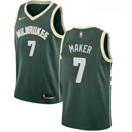 Mens Nike Milwaukee Bucks 7 Thon Maker Swingman Green Road NBA Jersey Icon Edition